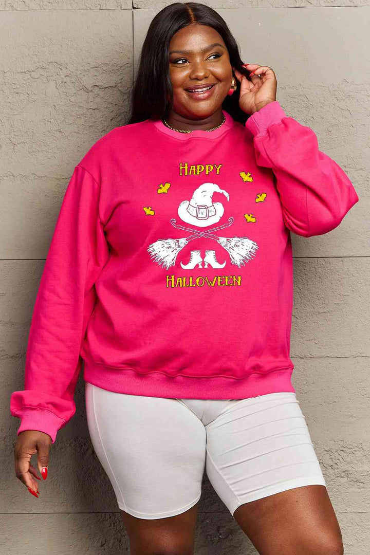 Simply Love Full Size HAPPY HALLOWEEN Graphic Sweatshirt |1mrk.com