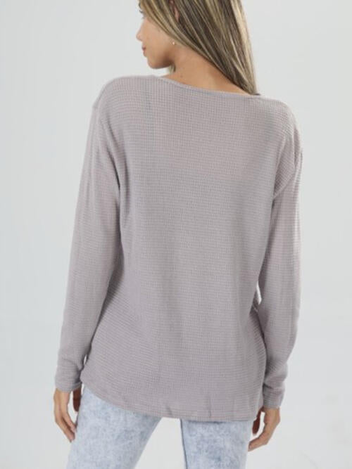 Half Button Long Sleeve T-Shirt | 1mrk.com