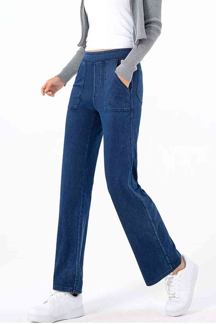 Pocketed Long Jeans | 1mrk.com