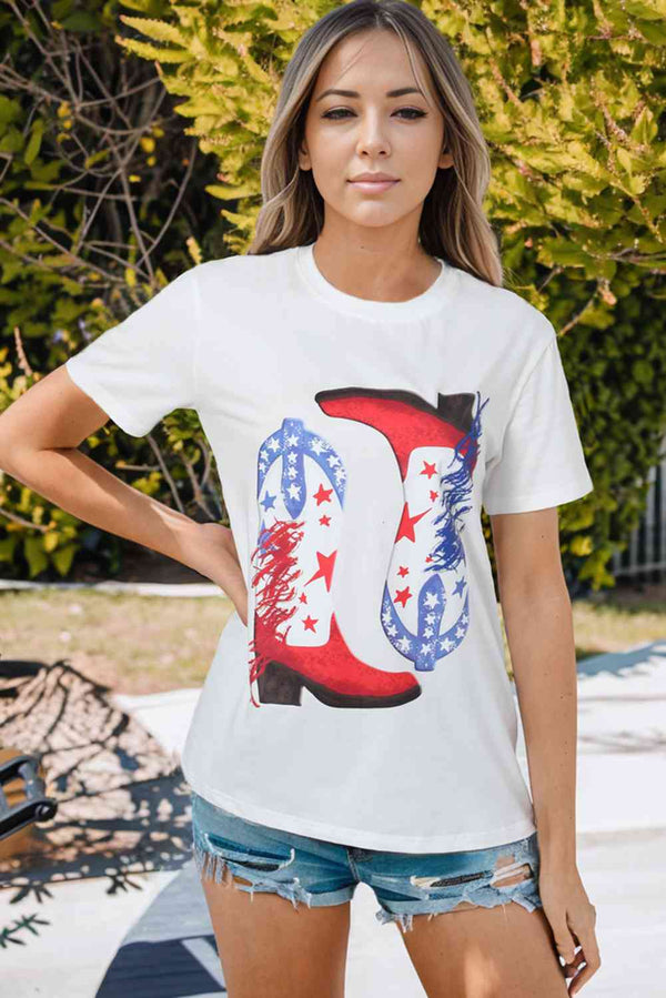 Star Cowboy Boots Graphic Tee | 1mrk.com