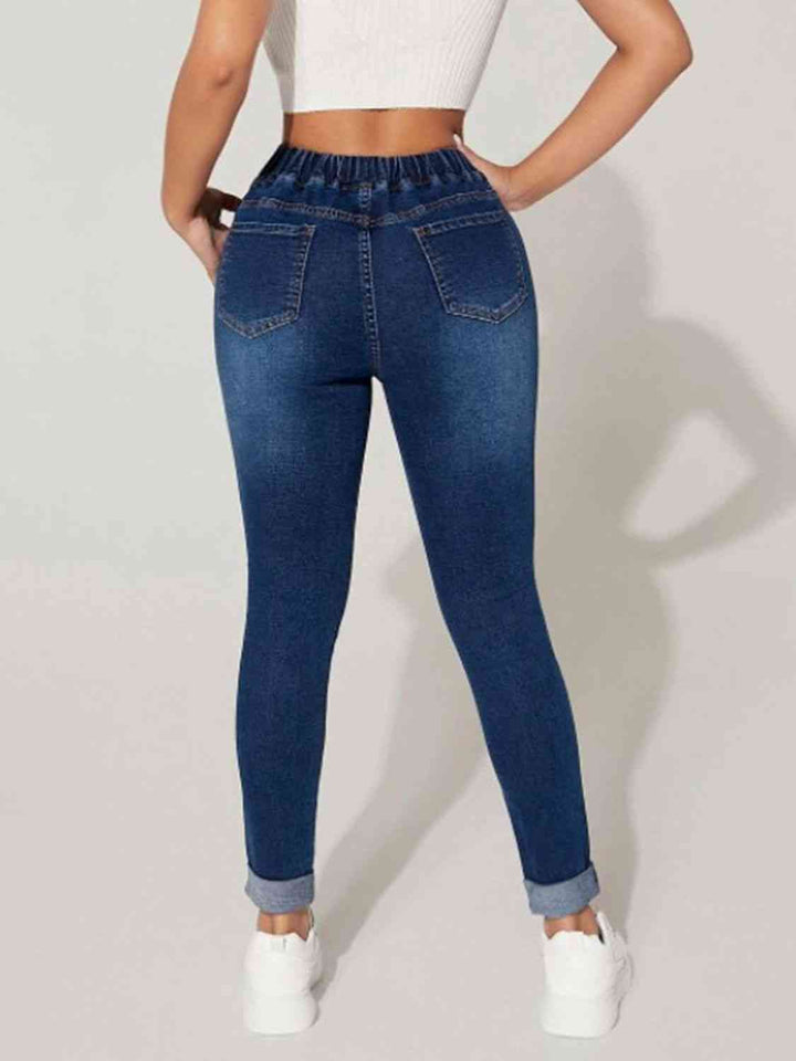 Drawstring Cropped Jeans | 1mrk.com