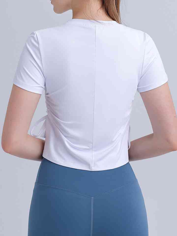 Round Neck Short Sleeve Active Top | 1mrk.com