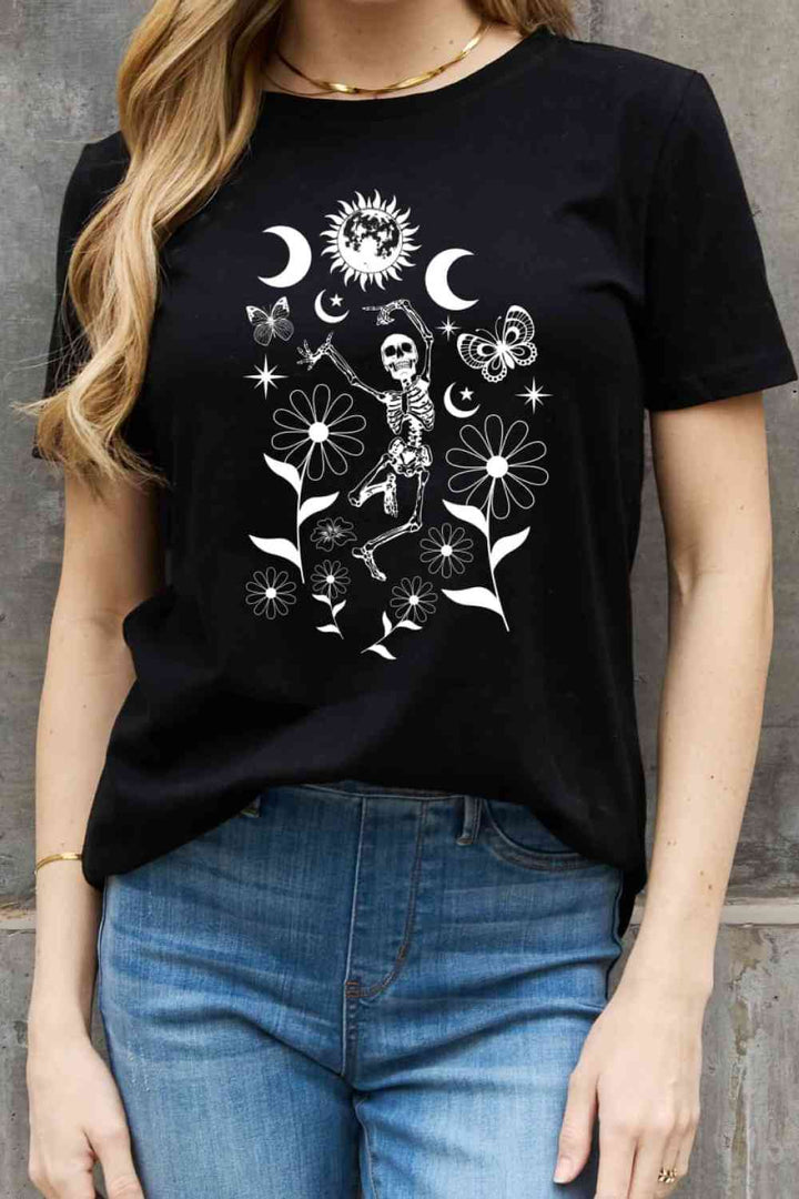 Simply Love Full Size Skeleton Graphic Cotton Tee | 1mrk.com