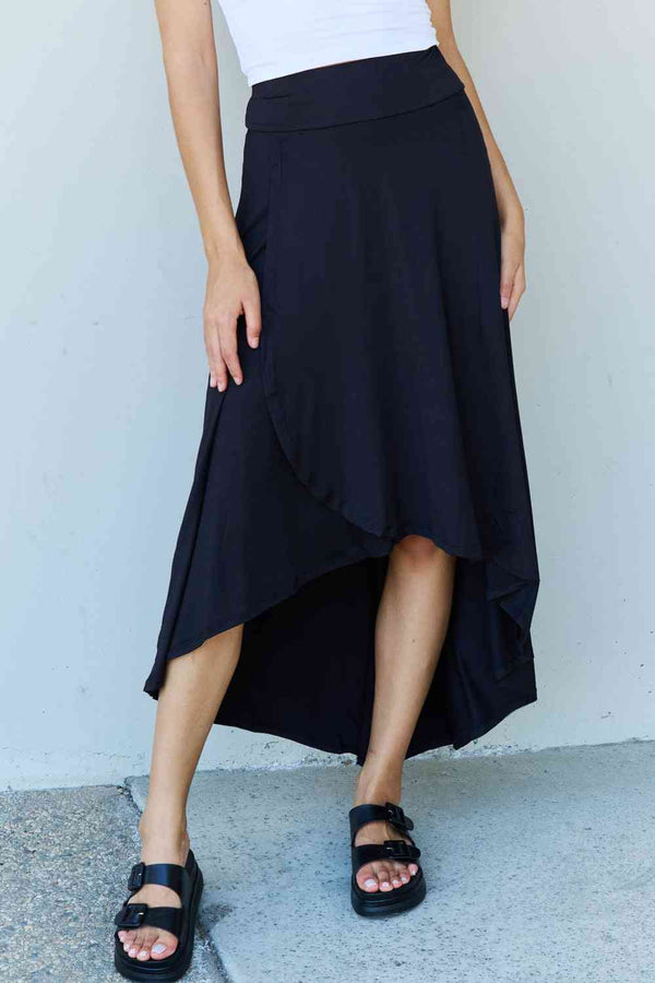Ninexis First Choice High Waisted Flare Maxi Skirt in Black | 1mrk.com
