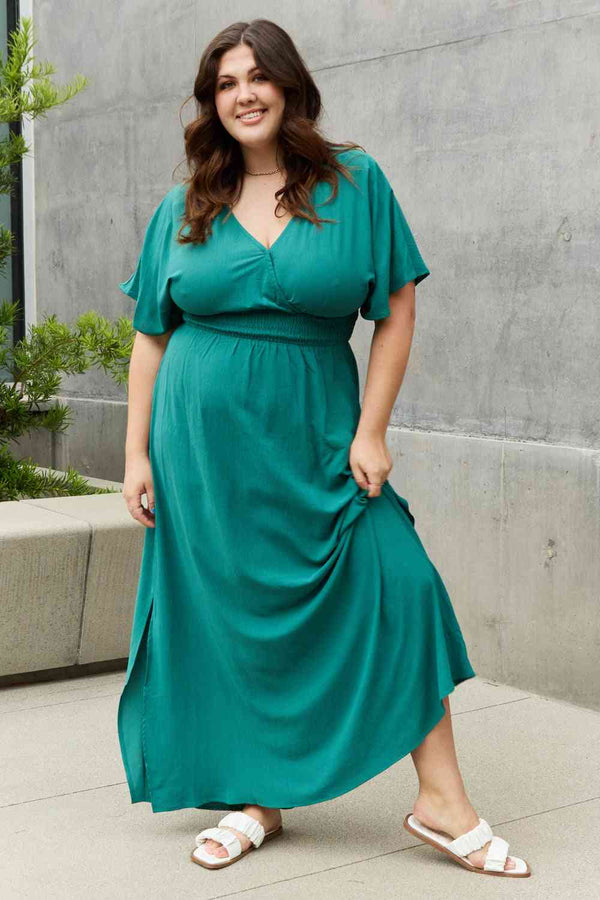 ODDI Full Size Woven Wrap Maxi Dress | 1mrk.com