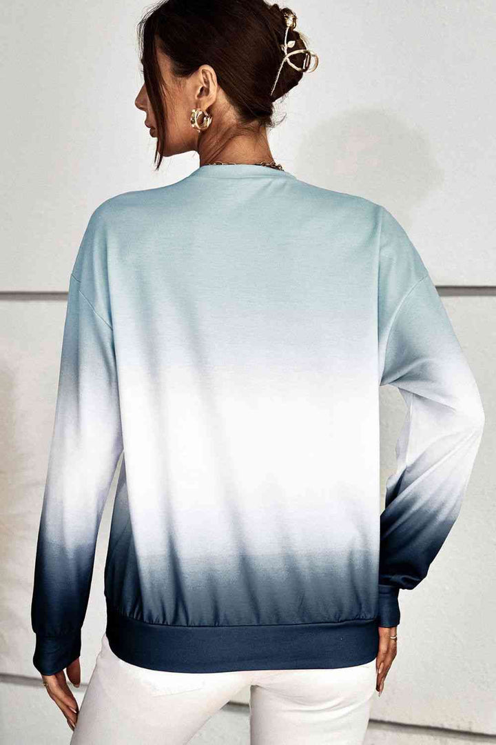 Gradient LOVE Dropped Shoulder Sweatshirt |1mrk.com