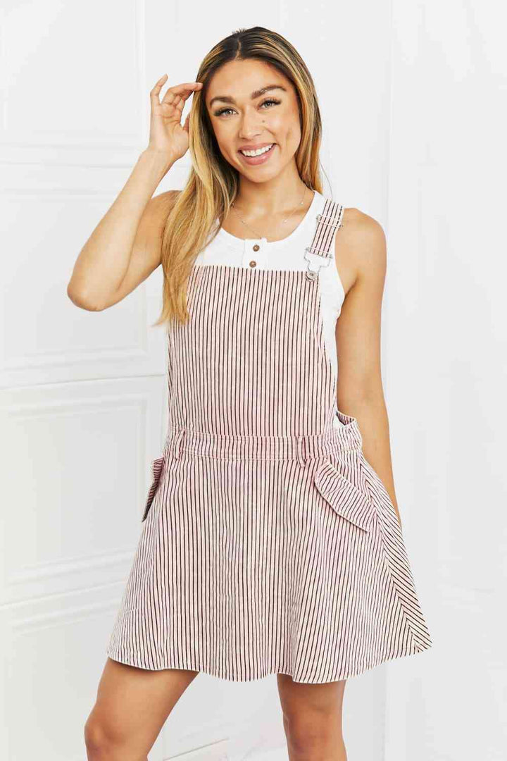 White Birch To The Park Full Size Overall Dress in Pink | 1mrk.com