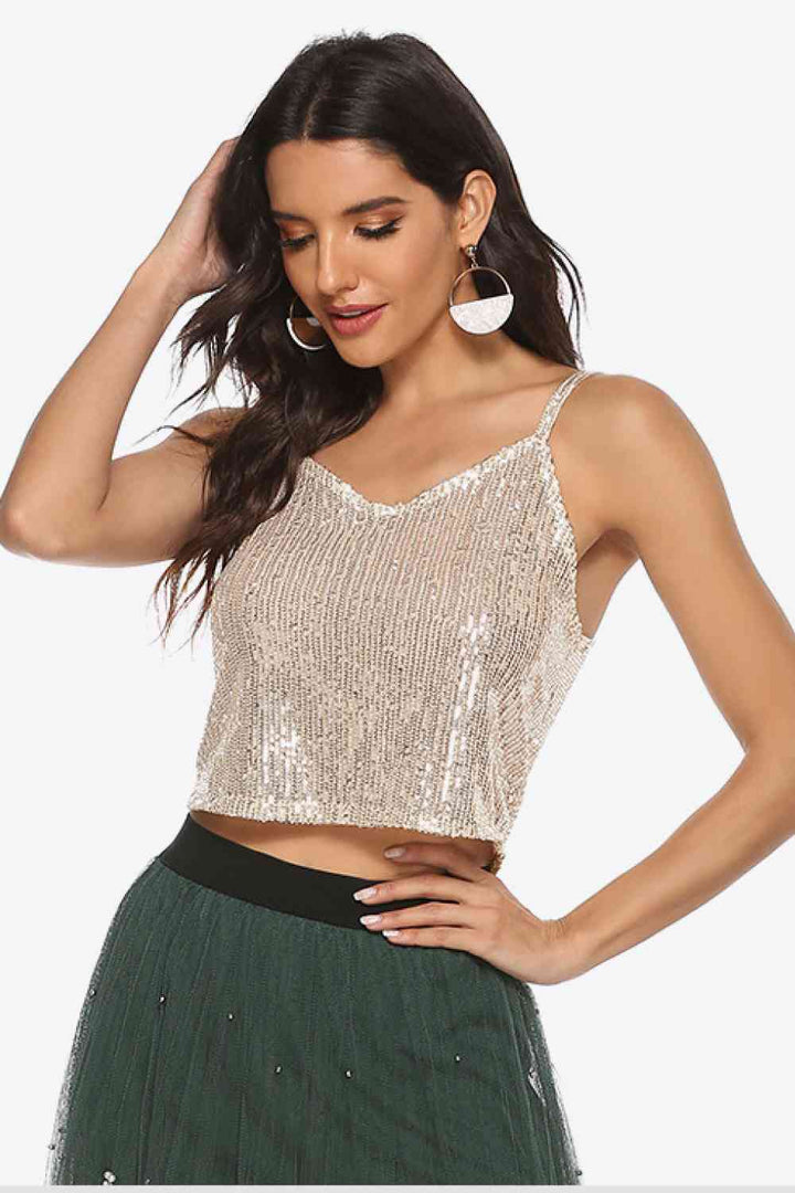 Sequin Cropped Cami | 1mrk.com