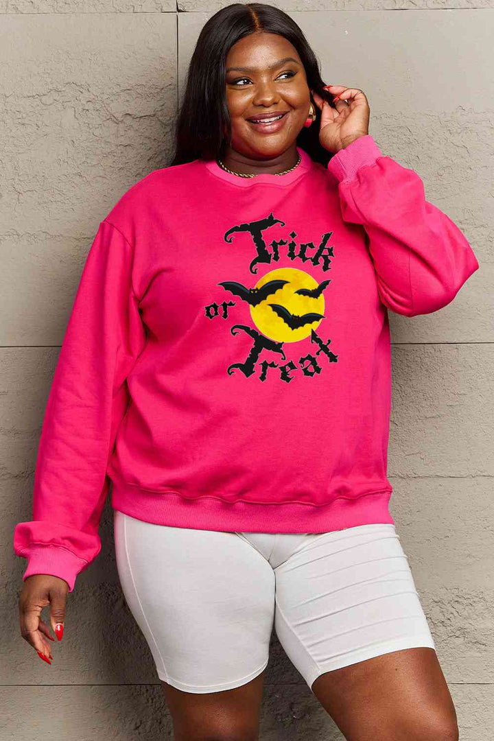 Simply Love Full Size TRICK OR TREAT Graphic Sweatshirt |1mrk.com