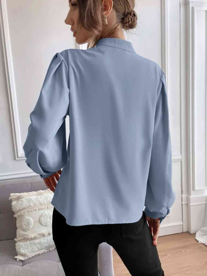 Mock Neck Button Front Shirt | 1mrk.com