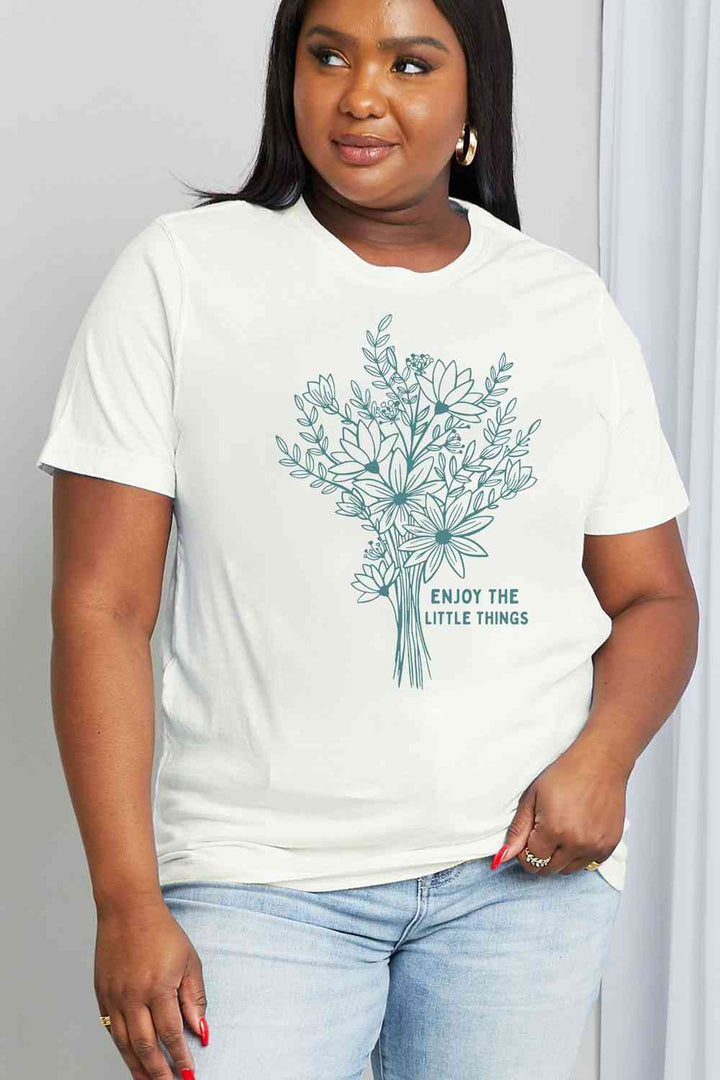 Simply Love Full Size ENJOY THE LITTLE THINGS Graphic Cotton Tee | 1mrk.com