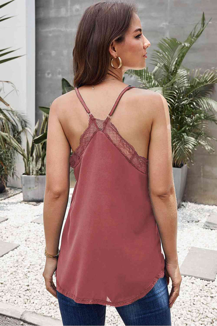 Sleeveless Lace Trim Cami | 1mrk.com