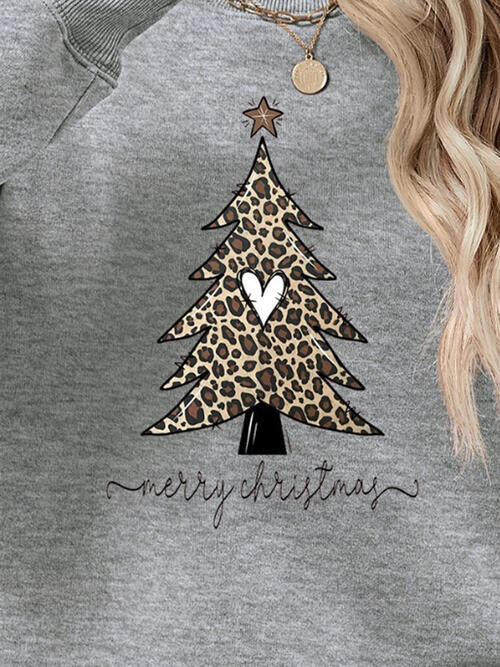 Christmas Tree Graphic Long Sleeve Sweatshirt |1mrk.com