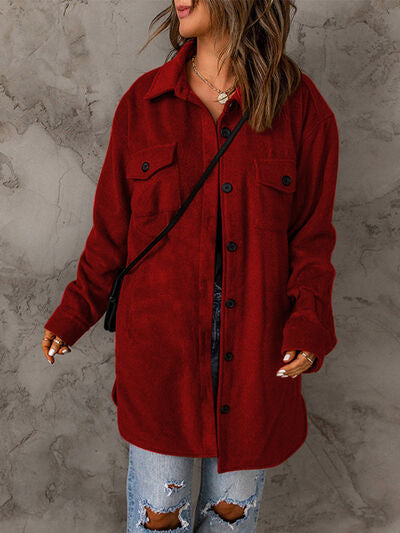 Drop Shoulder Button Down Collared Coat | 1mrk.com