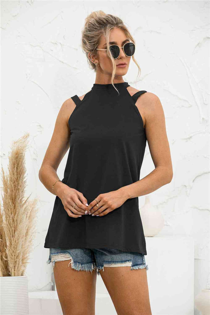 Cutout Mock Neck Tank | 1mrk.com