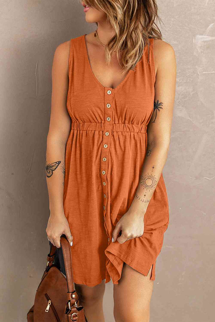 Sleeveless Button Down Mini Magic Dress | 1mrk.com