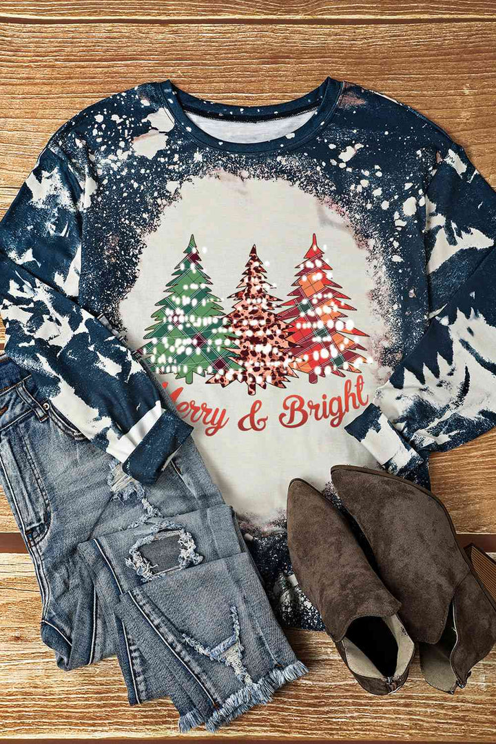 MERRY & BRIGHT Graphic Long Sleeve Top | 1mrk.com