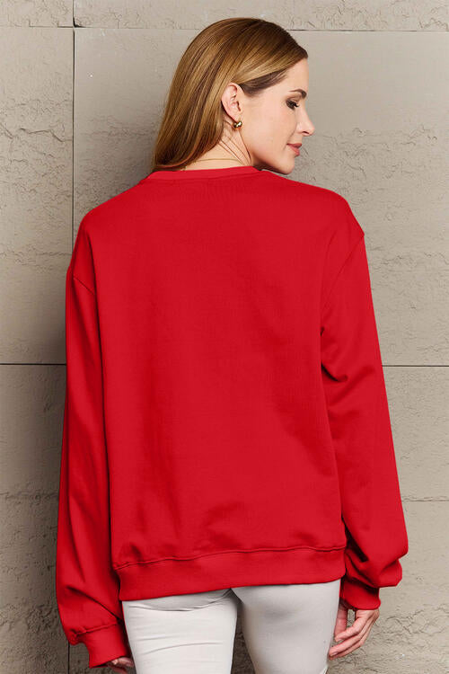 Simply Love Full Size Santa Graphic Long Sleeve Sweatshirt |1mrk.com