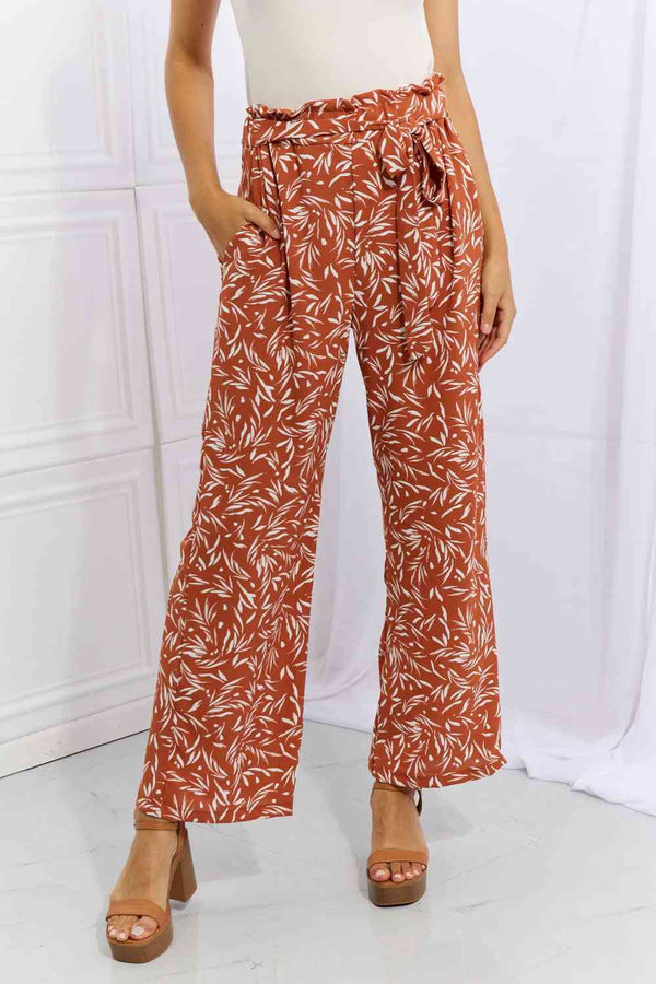 Heimish Right Angle Full Size Geometric Printed Pants in Red Orange | 1mrk.com