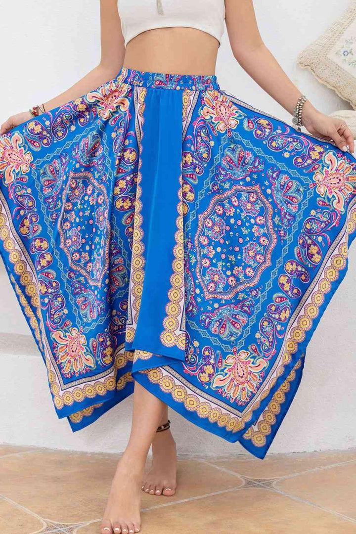 Printed Bohemian Style Midi Skirt |1mrk.com