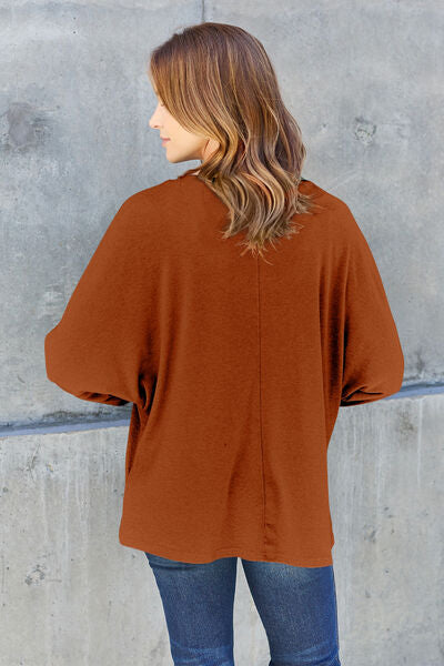 Double Take Full Size Round Neck Long Sleeve T-Shirt | 1mrk.com