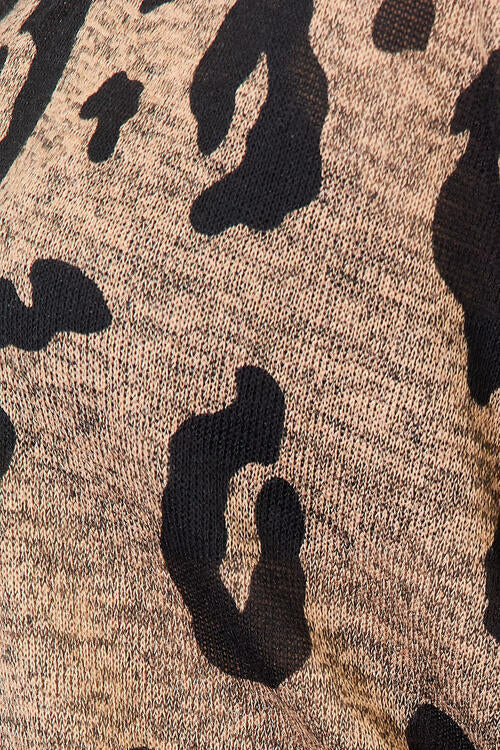 Hopely Full Size Leopard V-Neck Long Sleeve T-Shirt | 1mrk.com