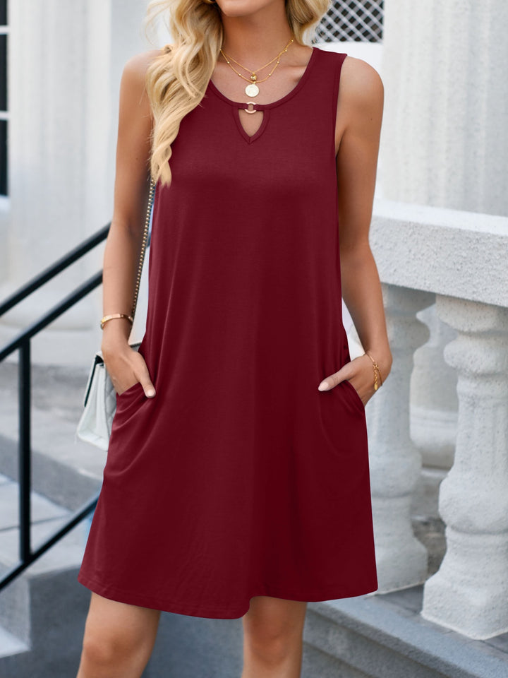 Cutout Round Neck Sleeveless Dress | Trendsi