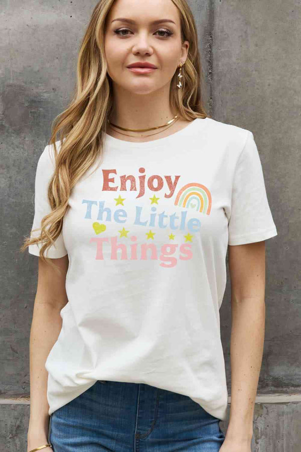 Simply Love Full Size ENJOY THE LITTLE THINGS Graphic Cotton Tee | 1mrk.com