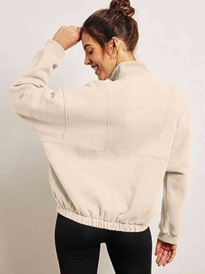 Half-Zip Long Sleeve Sweatshirt |1mrk.com