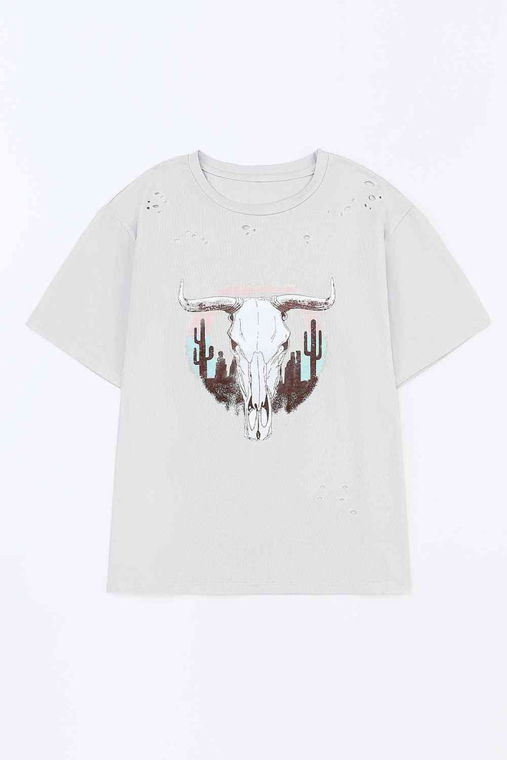 Plus Size Animal Graphic Distressed Tee Shirt | 1mrk.com