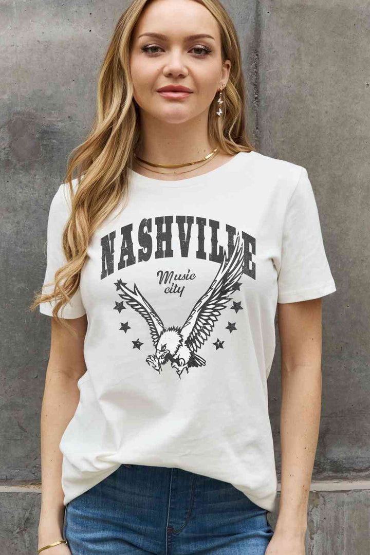 Simply Love Simply Love Full Size NASHVILLE MUSIC CITY Graphic Cotton Tee | 1mrk.com