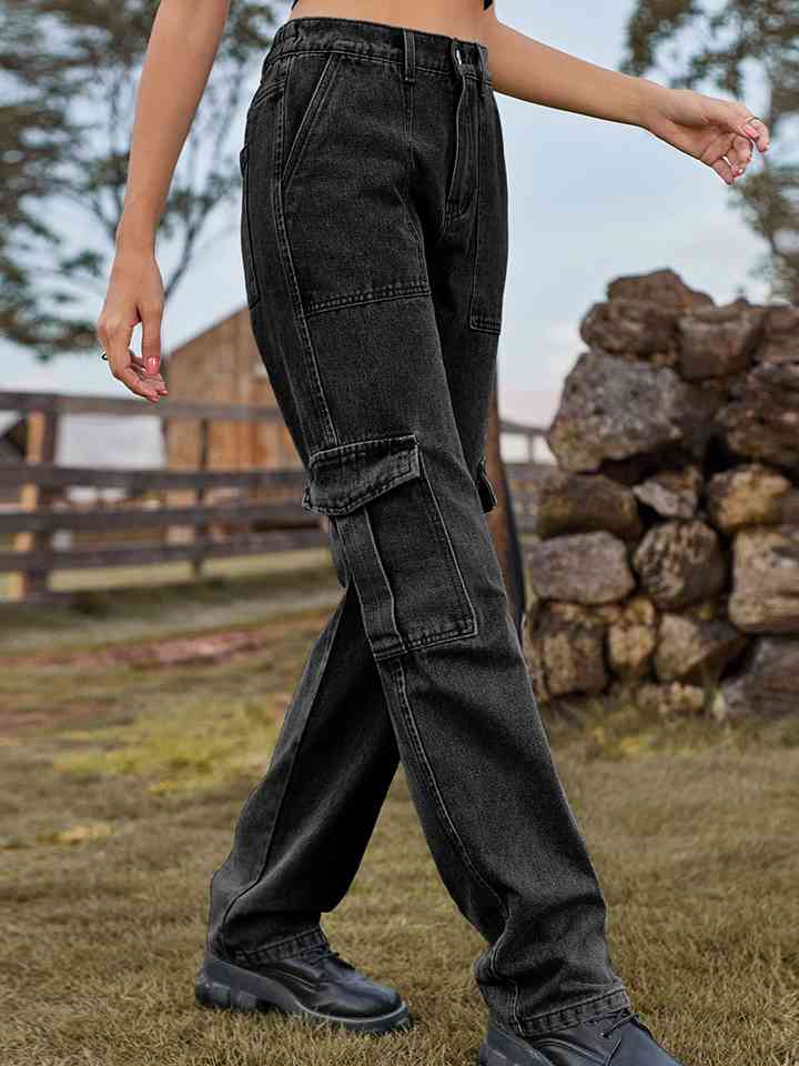 Pocketed Long Jeans | 1mrk.com