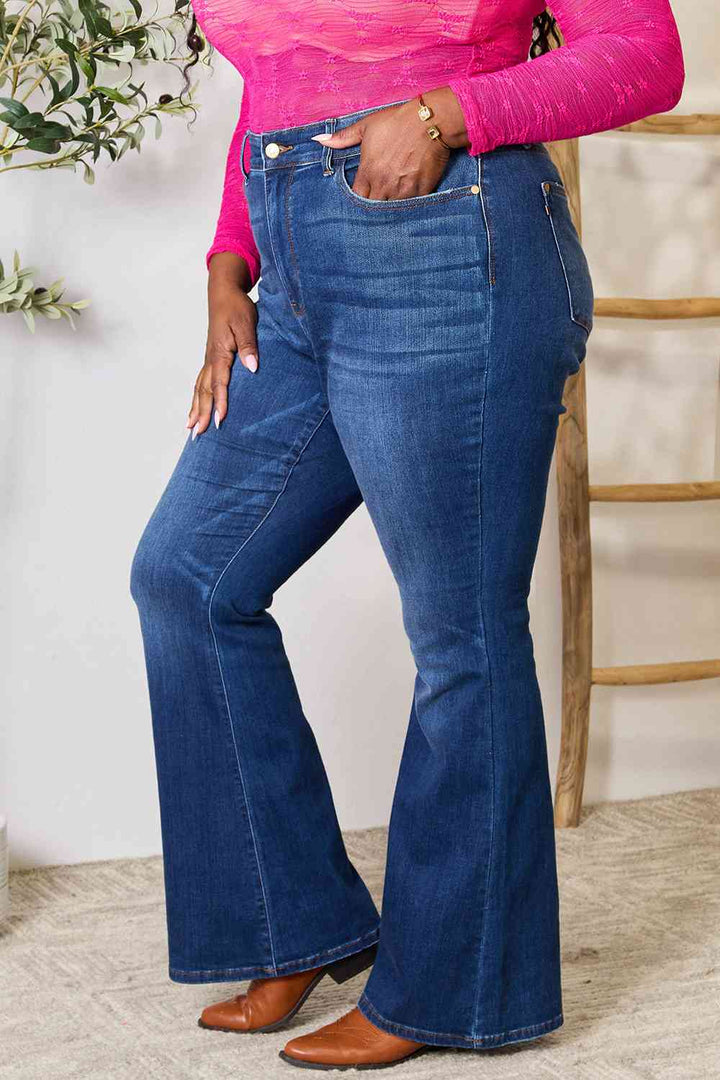 Judy Blue Full Size Flare Jeans with Pockets |1mrk.com