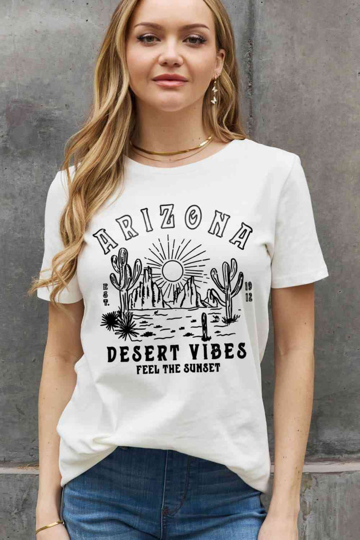 Simply Love Simply Love Full Size ARIZONA DESERT VIBES FEEL THE SUNSET Graphic Cotton Tee | 1mrk.com