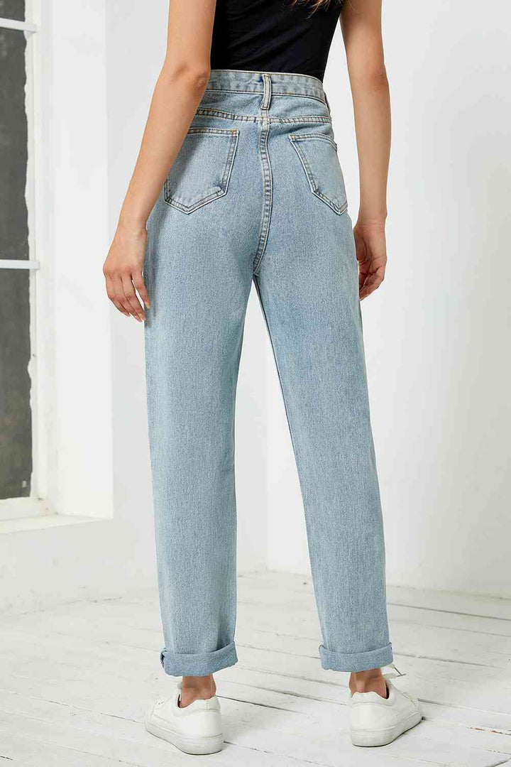 High Waist Straight Leg Jeans | 1mrk.com