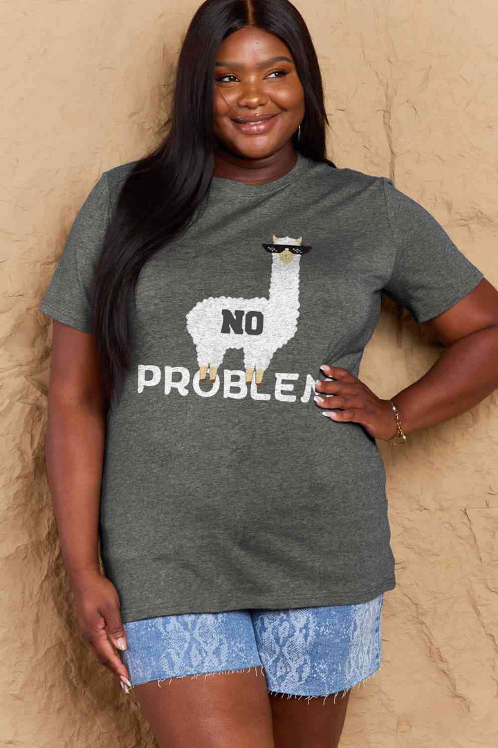 Simply Love Full Size NO PROBLEM Graphic Cotton Tee | 1mrk.com