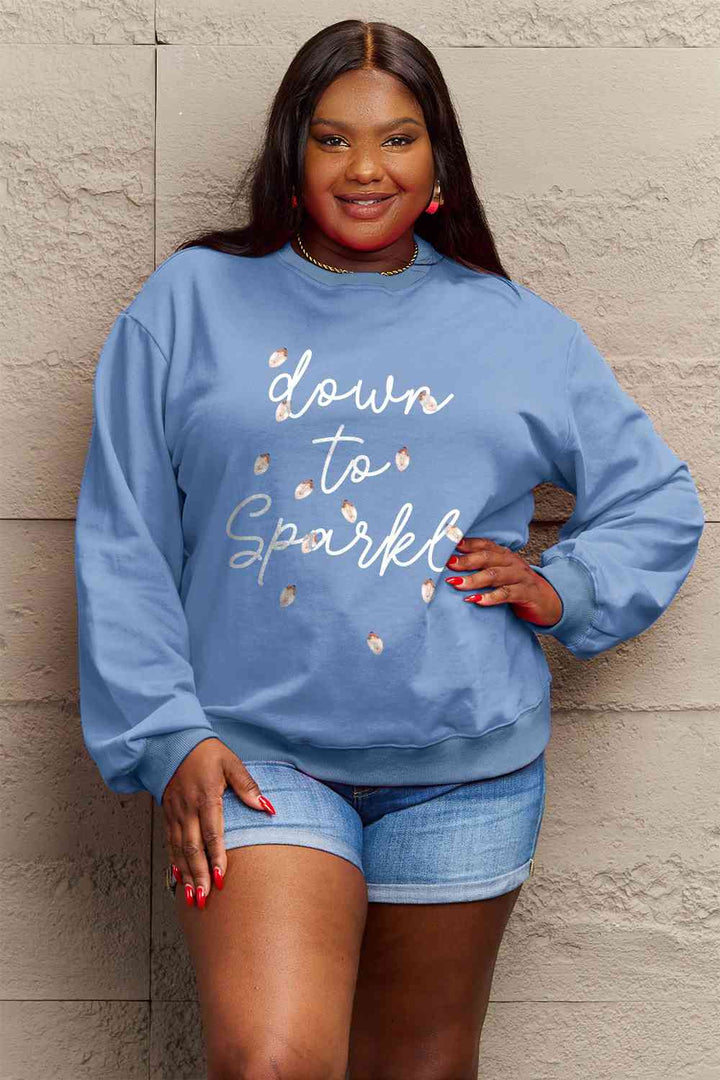 Simply Love Full Size Letter Graphic Long Sleeve Sweatshirt |1mrk.com