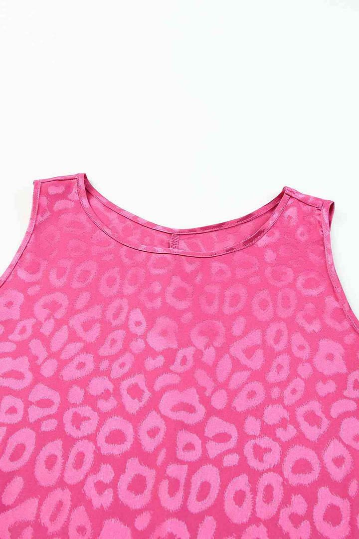 Sweet Days Leopard Round Neck Tank | 1mrk.com