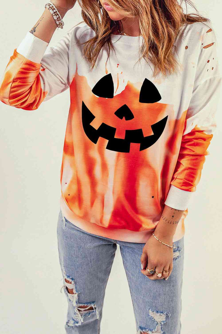 Halloween Theme Round Neck Short Sleeve Sweatshirt |1mrk.com