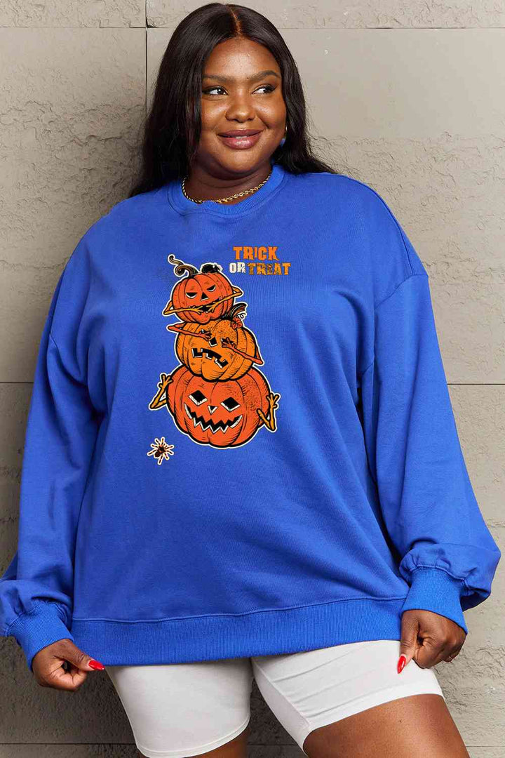 Simply Love Full Size TRICK OR TREAT Graphic Sweatshirt |1mrk.com