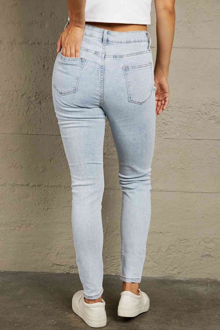 Baeful Ankle-Length Distressed Jeans with Pockets | 1mrk.com