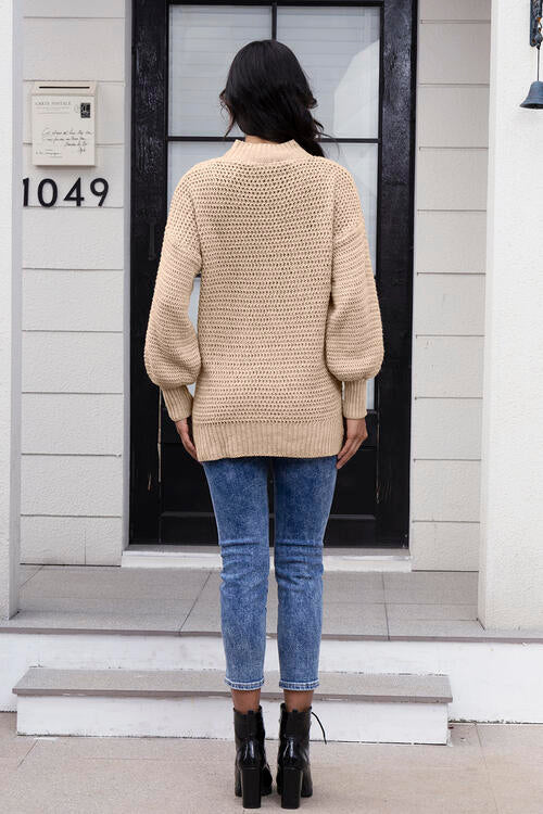 Round Neck Slit Sweater |1mrk.com