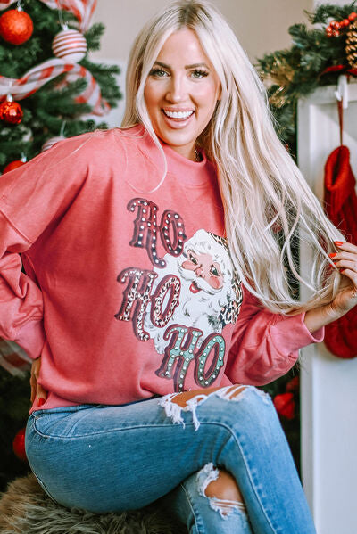 Santa Graphic Dropped Shoulder Sweatshirt |1mrk.com