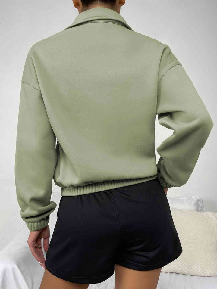 Half-Zip Dropped Shoulder Sweatshirt |1mrk.com