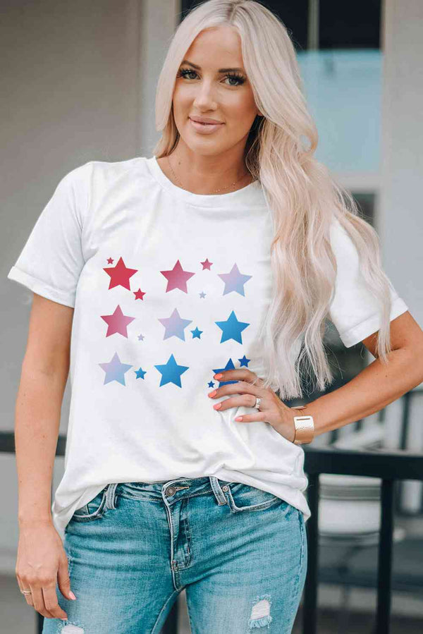 Star Graphic Round Neck Tee | 1mrk.com