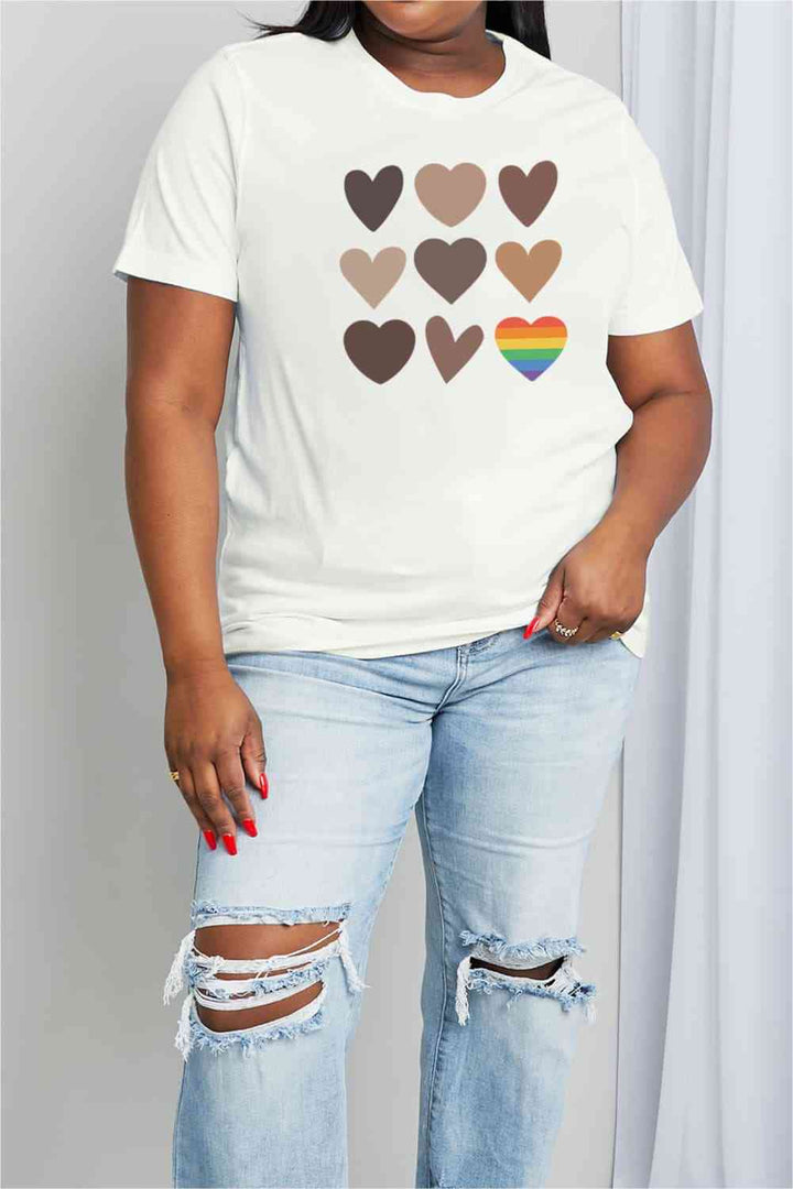 Simply Love Simply Love Full Size Heart Graphic Cotton Tee | 1mrk.com