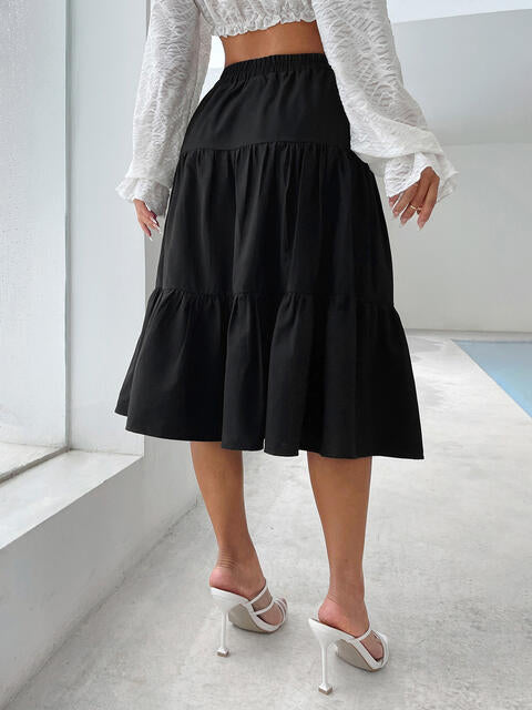 Tiered Midi Skirt |1mrk.com