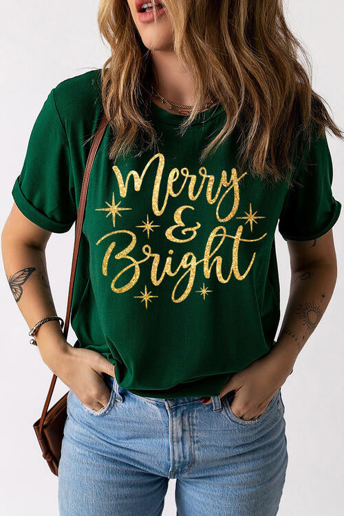 MERRY AND BRIGHT Short Sleeve T-Shirt | 1mrk.com