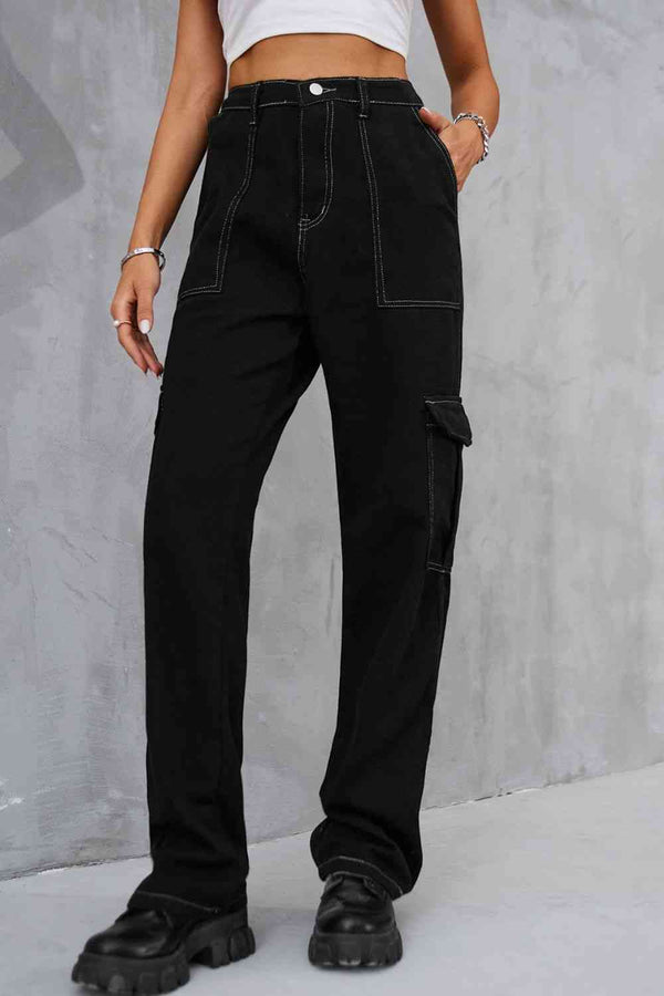 Baeful Long Straight Leg Jeans with Pockets | 1mrk.com