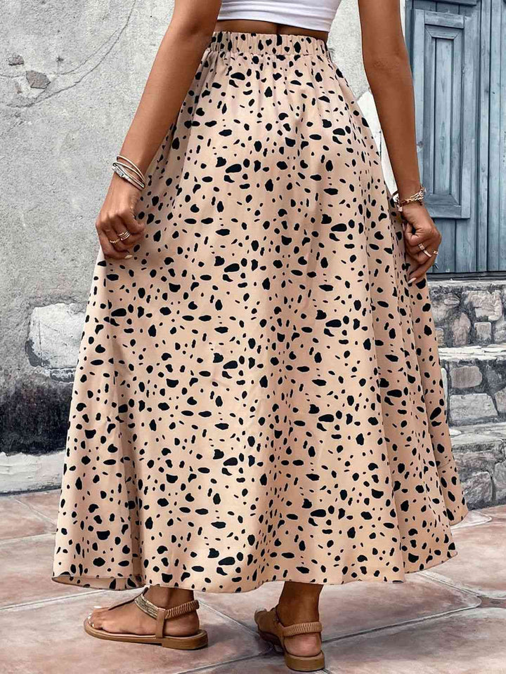 Printed High Waist Ruffled Skirt |1mrk.com